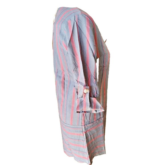 NEW she & sky dress Sz  Small Hunter Green & Red stripes long sleeves NWT - Picture 5 of 8